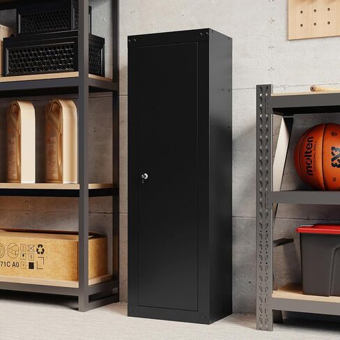 COSTWAY 8 Gun Safe for Rifles and Pistols, Quick Access Long Gun Cabinet for Home with Storage Shelf, EVA Padding, Mechanical Lock and 2 Keys in Saudi Arabia