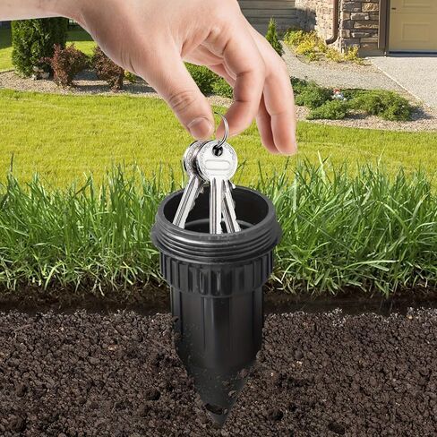 1PC Sprinkler Key Hiding Device Realistic Underground Key Box Waterproof Corrosion Resistant for Gardens Lawns Outdoor Access, Black in Saudi Arabia
