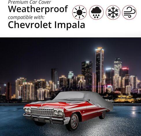 Car Covers Weatherproof Max Car Cover & Warranty Compatible with Chevrolet 1961-1964 Impala – Outdoor Cover Theft Cable Lock Car Accessories Better Than Waterproof in Kuwait