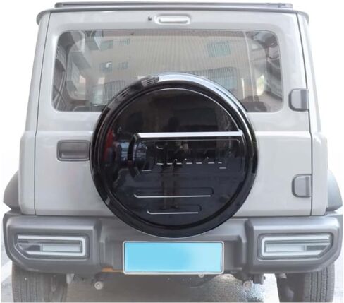 ABS لامع أسود خلفي غطاء الإطارات الاحتياطية يناسب سوزوكي جيمي 2019-2024 أغطية الإطارات in Kuwait