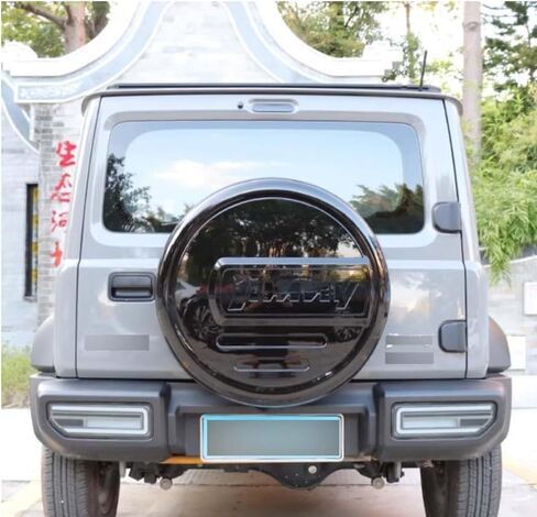 ABS لامع أسود خلفي غطاء الإطارات الاحتياطية يناسب سوزوكي جيمي 2019-2024 أغطية الإطارات in Kuwait