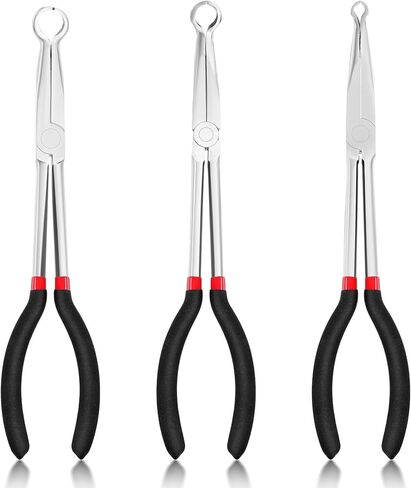 3 Pcs 11" Hose Gripper Plier Set, Black & Red, 5/16-Inch, 1/2-Inch, 3/4-Inch Hose Gripping Pliers for Easy Removal and Installation of Automotive Hoses and Fittings in Kuwait