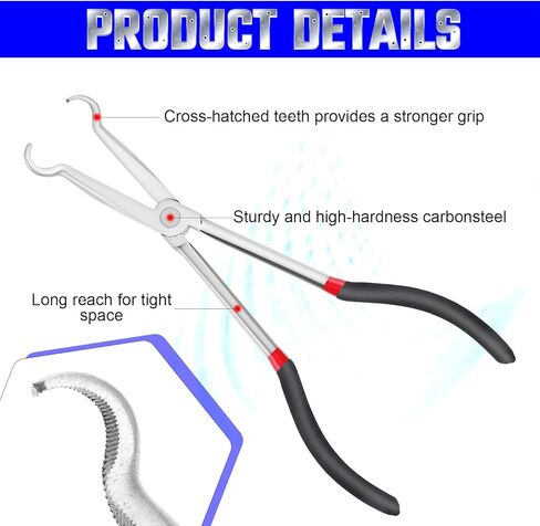 3 Pcs 11" Hose Gripper Plier Set, Black & Red, 5/16-Inch, 1/2-Inch, 3/4-Inch Hose Gripping Pliers for Easy Removal and Installation of Automotive Hoses and Fittings in Kuwait