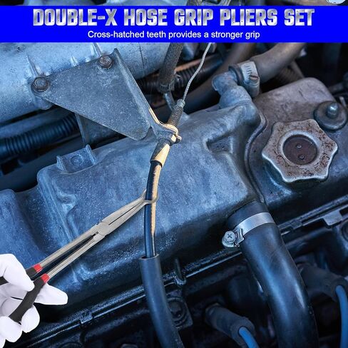 3 Pcs 11" Hose Gripper Plier Set, Black & Red, 5/16-Inch, 1/2-Inch, 3/4-Inch Hose Gripping Pliers for Easy Removal and Installation of Automotive Hoses and Fittings in Kuwait