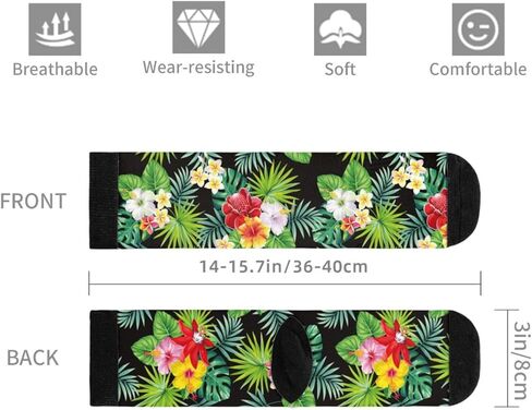 جوارب هاواي على شكل زهور النخيل الاستوائية من Giinly، جوارب دائرية مرحة، هدايا مجنونة للرجال والنساء in Kuwait