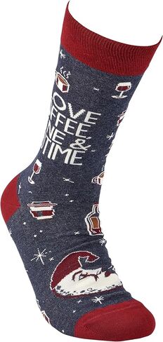 Primitives من Kathy Socks - هذه الأم تحب القهوة والنبيذ ووقت النوم، للجنسين، مقاس واحد، مجموعة LOL in Saudi Arabia
