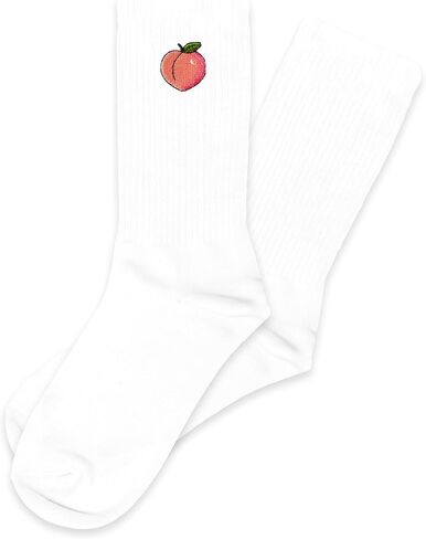 Peach Embroidery Socks, Cute Peach Lover Socks Gifts for Birthday, Summer, Christmas, etc., Gifts for Gardeners and Orchard Visitors, etc.(094) in Kuwait