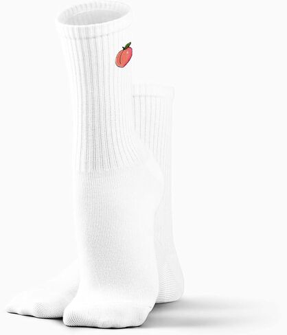 Peach Embroidery Socks, Cute Peach Lover Socks Gifts for Birthday, Summer, Christmas, etc., Gifts for Gardeners and Orchard Visitors, etc.(094) in Kuwait