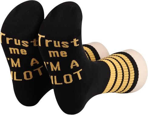 GJTIM Pilot Gift هدية طيران للطيارين الرجال Trust Me I'm A Pilot Socks هدية جوارب جديدة تحت عنوان الطيران (الولايات المتحدة، ألفا، مقاس واحد، عادي، عادي، أنا طيار) in Saudi Arabia