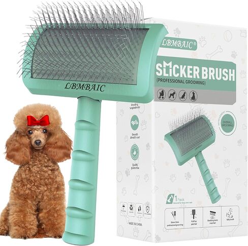 Slicker Brush for Goldendoodles - Gentle Soft Pins for Thick and Long Fur, Poodles Grooming, Fluff Removal, Detangling Shedding Hair, 25mm(1") in Kuwait