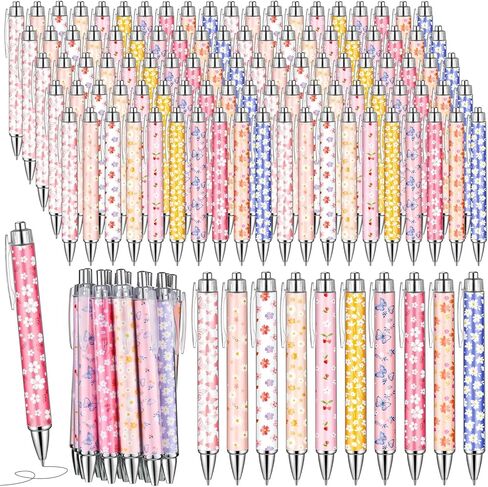 100 جهاز كمبيوتر شخصى الربيع الأزهار قلم حبر جاف للوازم المكتبية لطيف الكرتون قابل للسحب فراشة ديزي زهرة هلام حبر القلم أقلام الكرتون لطيف لمكتب المنزل الهدايا الحاضر in Kuwait