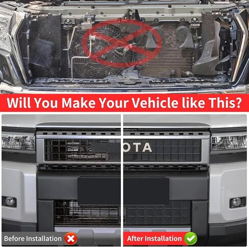 2-Pack Front Grille Mesh for 2024 2025 2026 Toyota Land Cruiser 250 1958 First Edition Prado Lc250 J250 Water Tank Protective Mesh External Modification Accessories in Kuwait