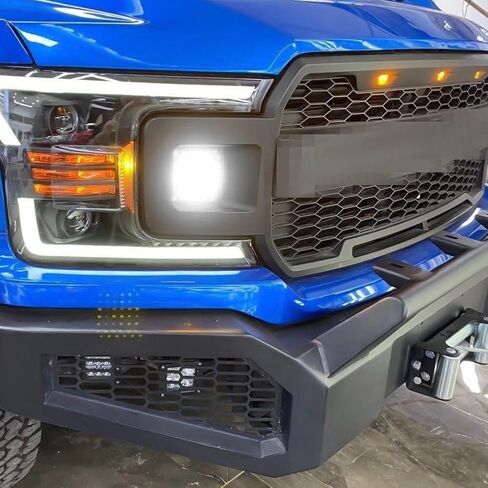 Bewild المصد الأمامي مصبغة الشواية مع أضواء جانبية تناسب 2018 2019 2020 Ford F150 F-150 بيك اب استبدال الشبكة الأمامية in Kuwait