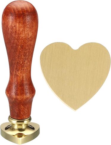 Heart Blank Wax Seal Stamp, Removable Brass Head Without Carving Wooden Handle Retro for Envelope Invitation Wine Packing Gift Wrapping in Saudi Arabia