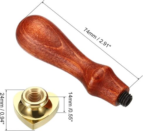 Heart Blank Wax Seal Stamp, Removable Brass Head Without Carving Wooden Handle Retro for Envelope Invitation Wine Packing Gift Wrapping in Saudi Arabia
