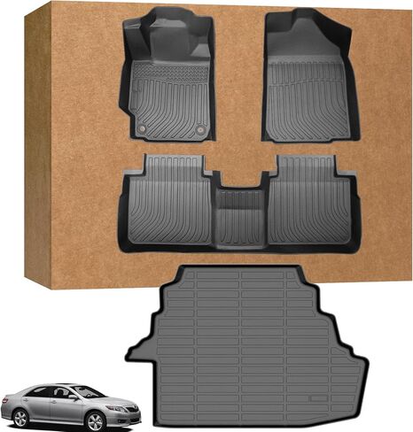 Floor Mats & Cargo Liner for Toyota Camry 2007 2008 2009 2010 2011(Gas ONLY), Custom Fit Camry CE LE SE XLE Floor Mats, Front Rear Mats Custom for Camry Automotive Accessories,TPE Non-Slip Waterproof in Saudi Arabia