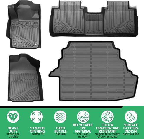 Floor Mats & Cargo Liner for Toyota Camry 2007 2008 2009 2010 2011(Gas ONLY), Custom Fit Camry CE LE SE XLE Floor Mats, Front Rear Mats Custom for Camry Automotive Accessories,TPE Non-Slip Waterproof in Saudi Arabia