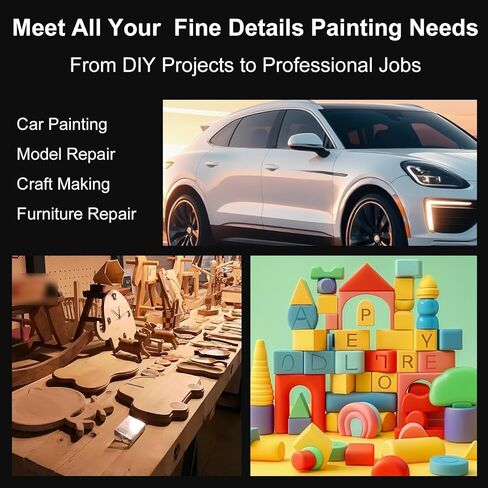 Mini HVLP Air Spray Gun with 0.8/1.0 mm Nozzles, Detail Repair Automotive Paint Gun Kit, 125ml Cup, Auto Paint Sprayer, Small Paint Gun for Car, Primer, Varnish and Top Coat (Blue) in Kuwait