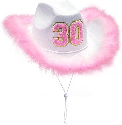 JUSTOTRY 30th Birthday Cowboy Hat, 30th Birthday Outfit Gifts for Women Cowgirl Hats Decorations in Kuwait