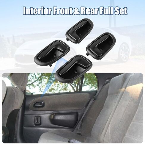NPAUTO Interior Door Handle Front Rear Replacement for 1993 1994 1995 1996 1997 Toyota Corolla Geo Prizm Inside, Black, Pack of 4 in Saudi Arabia