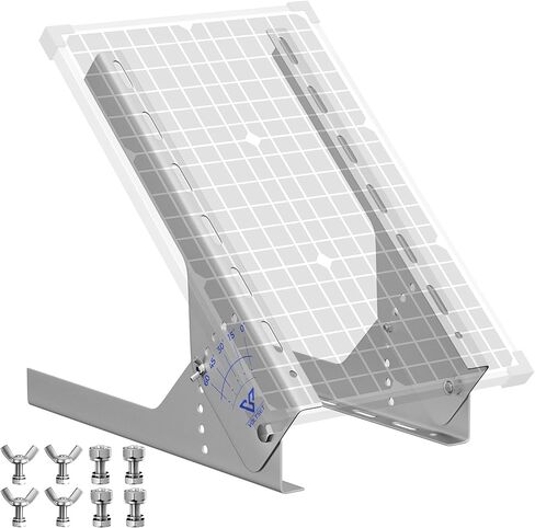 حامل تثبيت اللوحة الشمسية Voltset: دعامة زاوية قابلة للتعديل من الفولاذ الخالد مقاس 13.8 بوصة - قضبان تثبيت على الرف مع الأجهزة، متوافقة مع التركيب ضمن لوحة شمسية 200 وات للجدار والسقف والمركبات الترفيهية والقارب in Kuwait