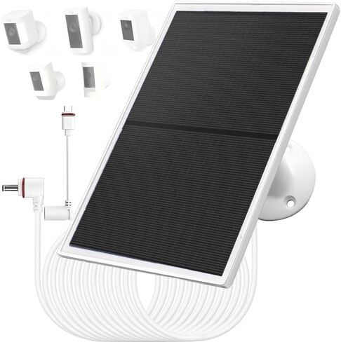 10W/5V Solar Panel Charger with Two connectors DC3.5 * 1.35 and USB-C,9.8ft/3m Charging Cable,IP65,Compatible with Ring Spotlight Cam Plus/Pro,Stick Up Cam Battery 2nd/3rd Generation in Kuwait