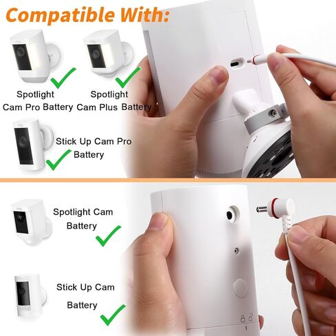 10W/5V Solar Panel Charger with Two connectors DC3.5 * 1.35 and USB-C,9.8ft/3m Charging Cable,IP65,Compatible with Ring Spotlight Cam Plus/Pro,Stick Up Cam Battery 2nd/3rd Generation in Kuwait