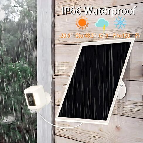 10W/5V Solar Panel Charger with Two connectors DC3.5 * 1.35 and USB-C,9.8ft/3m Charging Cable,IP65,Compatible with Ring Spotlight Cam Plus/Pro,Stick Up Cam Battery 2nd/3rd Generation in Kuwait