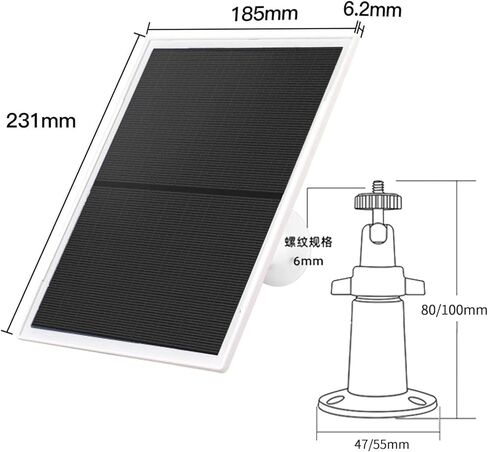 10W/5V Solar Panel Charger with Two connectors DC3.5 * 1.35 and USB-C,9.8ft/3m Charging Cable,IP65,Compatible with Ring Spotlight Cam Plus/Pro,Stick Up Cam Battery 2nd/3rd Generation in Kuwait