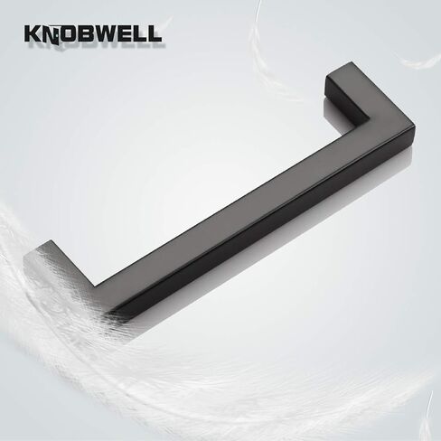 KNOBWELL 6 Pack 5 in Matte Black Kitchen Cabinet Door Handles - Stainless Steel Drawer Dresser Pulls Kitchen Cabinet Handles Black 6 Pack - 5" Hole Centers in Saudi Arabia