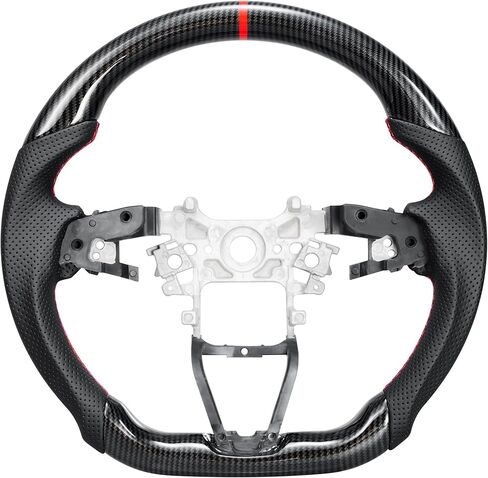 Hydro-Dip Carbon Fiber Steering Wheel for Honda Accord 9TH GEN 2013-2017 Elysion 2014-2021 Odyssey‌ 2014-2021 Round-shaped bottom Nappa Perforated Leather Grip with Anti Slip Groove in Saudi Arabia
