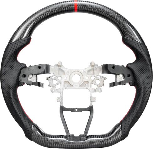 Hydro-Dip Carbon Fiber Steering Wheel for Honda Accord 9TH GEN 2013-2017 Elysion 2014-2021 Odyssey‌ 2014-2021 Round-shaped bottom Nappa Perforated Leather Grip with Anti Slip Groove in Saudi Arabia