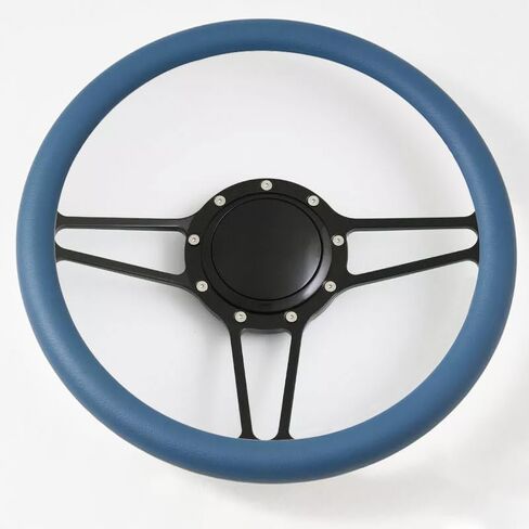 Flashpower 14'' Billet Half Wrap 9 Bolts Steering Wheel with 2'' Dish and Horn Button(Black) in Kuwait
