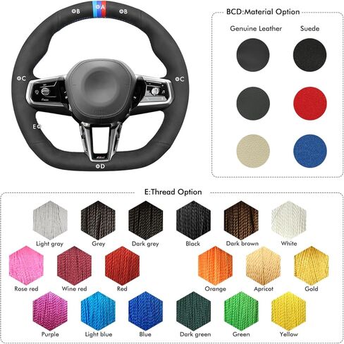 غطاء عجلة القيادة MEWANT متوافق مع BMW 2 Series F22 F23 F45 F46 / 3 Series F30 F31 F34 F35 / 4 Series F32 F33 F36 غطاء عجلة القيادة in Saudi Arabia