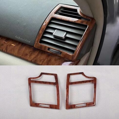 2PCS Car Air Conditioning Vent Cover Trim for Toyota Camry 2006-2011 Wood ABS Car Styling Accessories (Wood) in Saudi Arabia