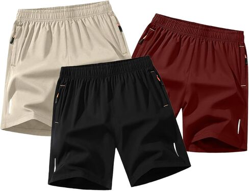 3 Pack Mens Workout Athletic Shorts 5 inch Inseam Quick Dry Hiking Shorts Men Lightweight Sports Gym Shorts Running in Saudi Arabia