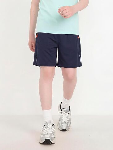 PureChapter Boys Basketball Shorts 4 Pack Quick Dry Athletic Sports Gym Shorts with Zip Pockets for Kids Ages 8-12 in Saudi Arabia