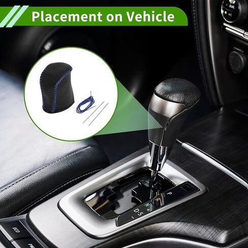 Gear Shift Knob Cover for Lexus NX300 2014-2021 Anti-Slip Pebbled Black Blue Stick Shifting Handle Protector Faux Leather 1 Pc in Saudi Arabia