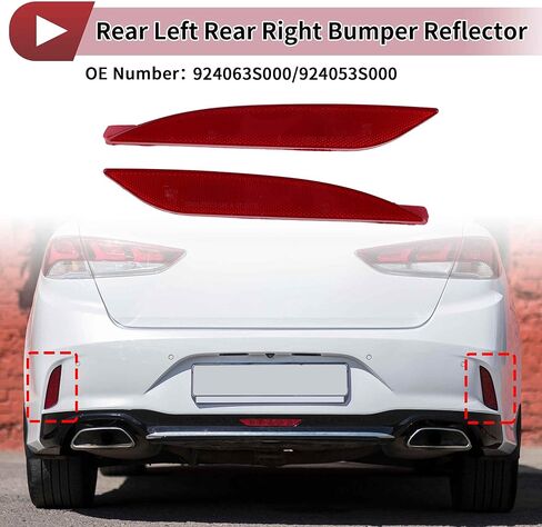 1 Pair Rear Left Rear Right Bumper Reflectors No.924063S000/924053S000 Bumper Reflector Side Marker for Hyundai Sonata 2011-2013 in Saudi Arabia