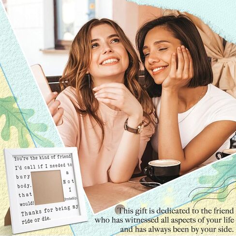 THYGIFTREE Funny Best Friend Gift for Women Ride or Die Friendship Keepsake Picture Frame BFF Birthday Christmas Presents for Her Partner in Crime Soul Sister Dark Humor in Kuwait