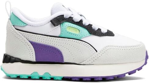 PUMA Kids Girls Rider Fv Spring Break Lace Up Sneakers Shoes Casual - Grey, White in Saudi Arabia