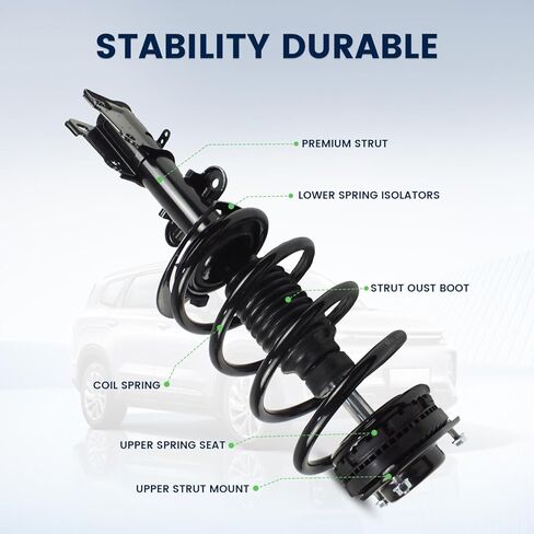 Front Struts Shock Absorbers & Sway Bar Links Suspension Kit for 2008-2016 Chrysler Town & Country (Exc. S), 2008-2019 Dodge Grand Caravan (Exc. RT, GT), Complete Assembly Replace 171128L 171128R in Kuwait