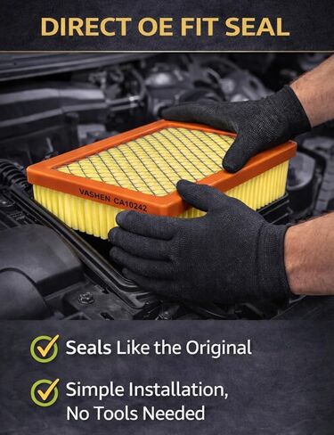 CA10242 Engine Air Filter, Fit for Ford Explorer Gas 2011-2019/2021-2023, Edge 2007-2014, Taurus 2008-2019, Flex 2009-2019 - Replaces# 7T4Z-9601-A, 7C3Z-9601-A, CY01-13-Z40A in Kuwait