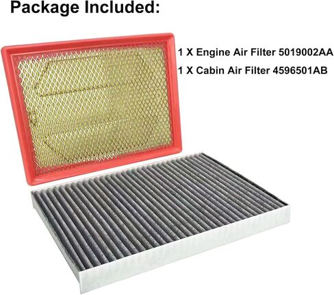 5019002AA Engine Air Filter and 4596501AB Cabin Air Filter Set Fit For 2005-2010 Chrysler 300 2008-2010 Dodge Challenger 2006-2010 Dodge Charger 2005-2008 Dodge Magnum in Kuwait