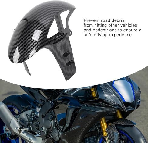 Aramox Motorcycle Front Fairing Mudguard, Mud Flap Cover Guard Carbon Fiber Style for YZF R1, R6, MT 10 with Easy Installation in Saudi Arabia