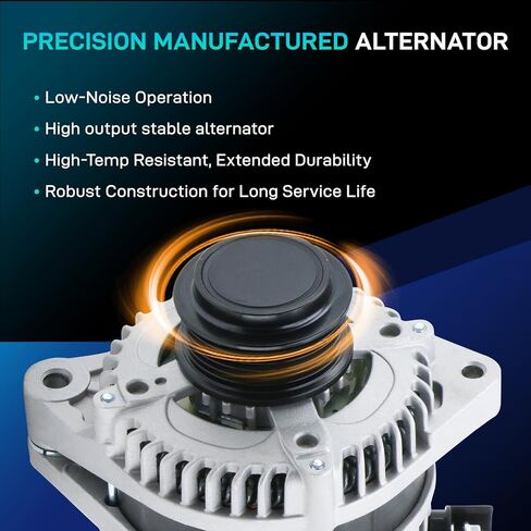 11573N New Alternator Compatible with Honda Odyssey 2011 2012 2013, Pilot 2012 2013 2014 2015, Ridgeline 2012 2013 2014 V6 3.5L Replace CSJ24 9764219-124 104210-1240 31100-RV0-A01 in Kuwait