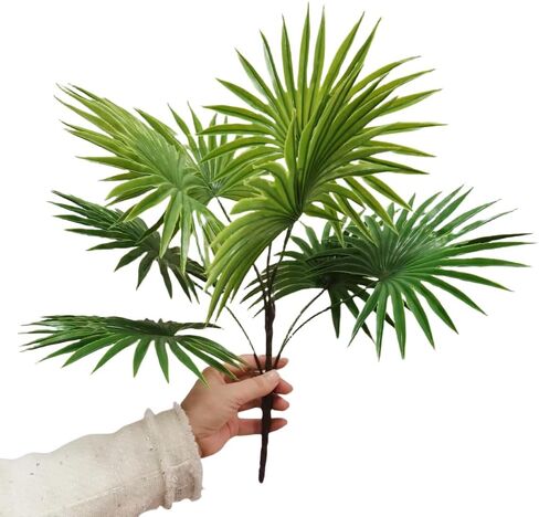 1Pack Tropical Plants Faux Palm Plant,20" Artificial Leaves for Decoration,Plastic Plants for Decoration Indoor,Palm Leaf Ceiling Fan for Tabletop Centerpieces Party Home Decor(Green) in Saudi Arabia