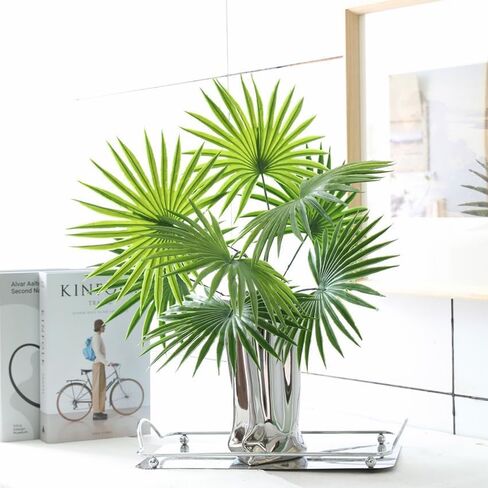 1Pack Tropical Plants Faux Palm Plant,20" Artificial Leaves for Decoration,Plastic Plants for Decoration Indoor,Palm Leaf Ceiling Fan for Tabletop Centerpieces Party Home Decor(Green) in Saudi Arabia