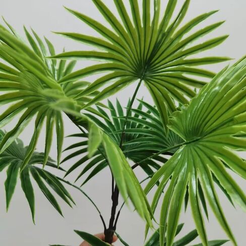 1Pack Tropical Plants Faux Palm Plant,20" Artificial Leaves for Decoration,Plastic Plants for Decoration Indoor,Palm Leaf Ceiling Fan for Tabletop Centerpieces Party Home Decor(Green) in Saudi Arabia