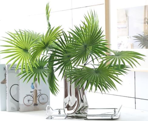 1Pack Tropical Plants Faux Palm Plant,20" Artificial Leaves for Decoration,Plastic Plants for Decoration Indoor,Palm Leaf Ceiling Fan for Tabletop Centerpieces Party Home Decor(Green) in Saudi Arabia